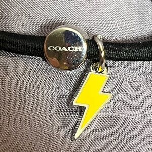Coach Very Rare Silver and Yellow Lightning Ponytail Band